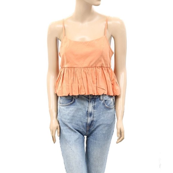 Maeve Anthropologie Ruffled Bubble-Hem Cropped Cami Tank Top Babydoll 2X - Picture 8 of 8